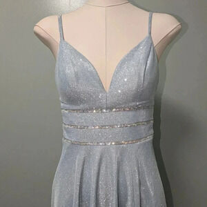 NWT Speechless Sky Blue Sparkle Gown - Size 0